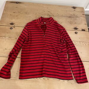 L.L. Bean Women’s navy and red zip up sweater